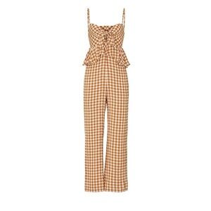 SAYLOR Laken Mustard Yellow Gingham Jumpsuit SIZE SMALL Retail $253‎